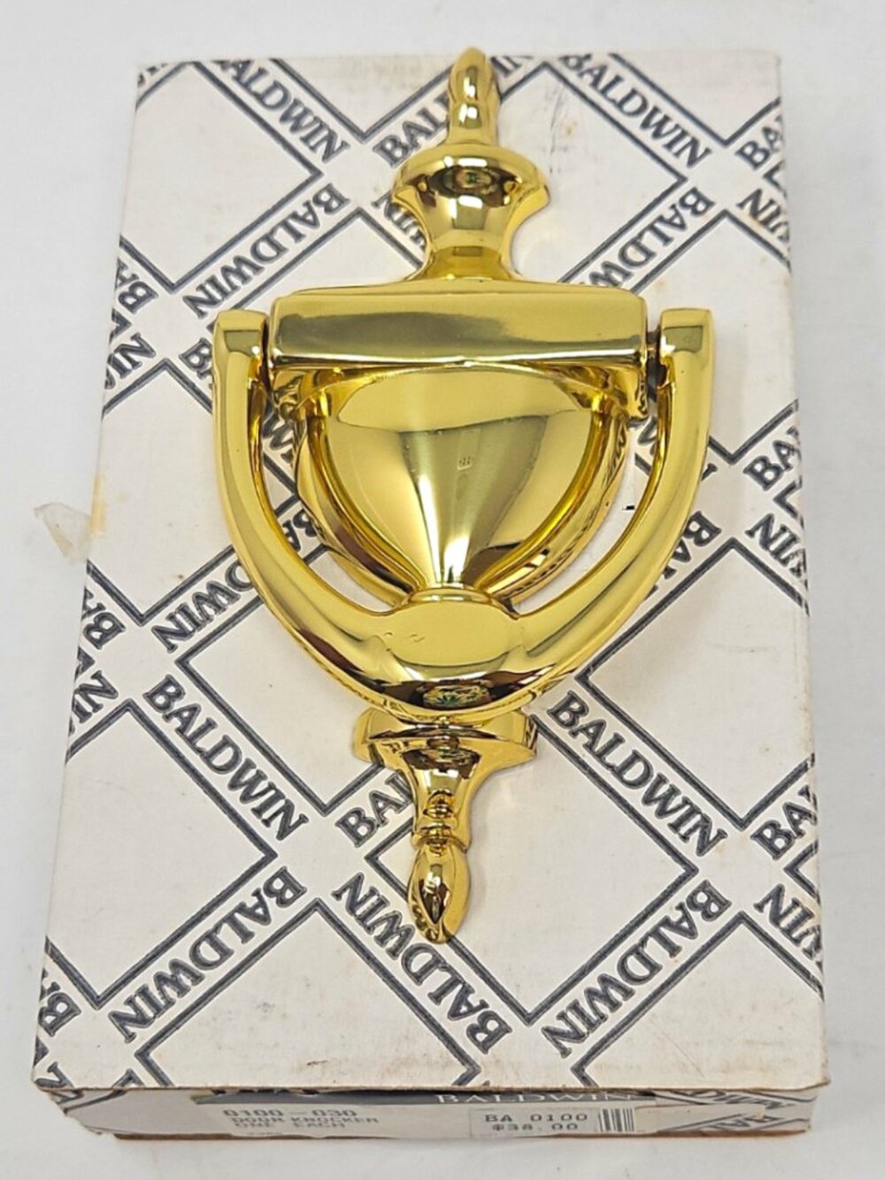 Vintage New in Box Baldwin Brass Door Knocker 0100-030 Traditional Federal Form